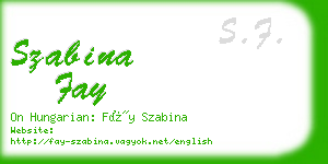 szabina fay business card